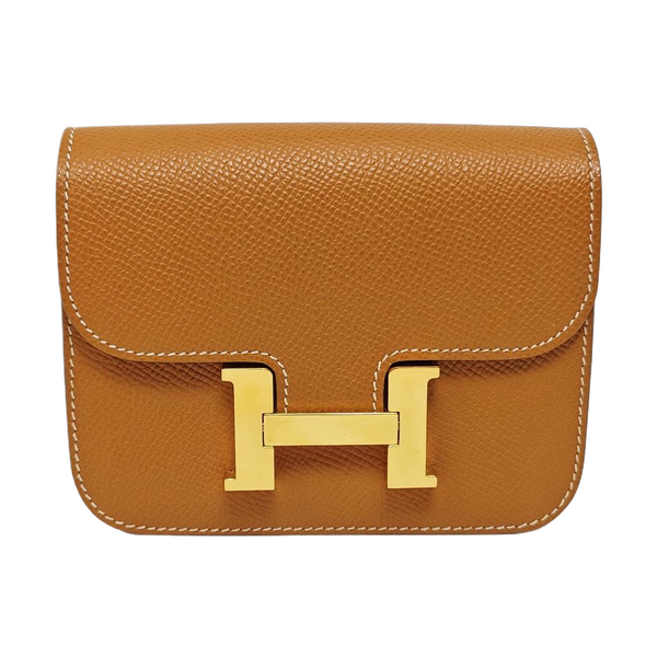 Constance Slim Epsom Brown Wallet