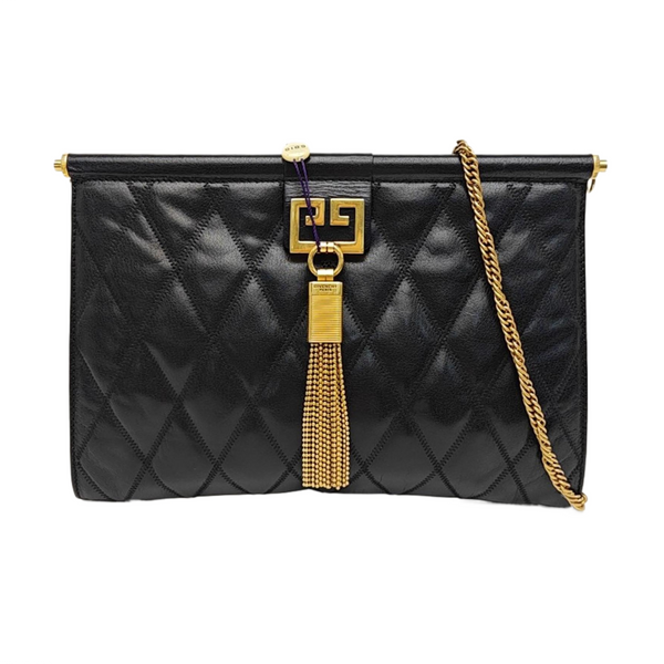 Quilted Lambskin Shoulder Bag Medium Black