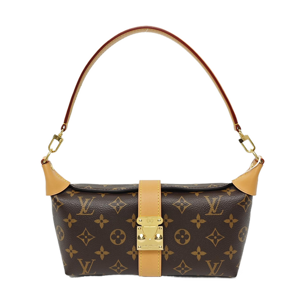 Pochette Mia Monogram Coated Canvas Brown