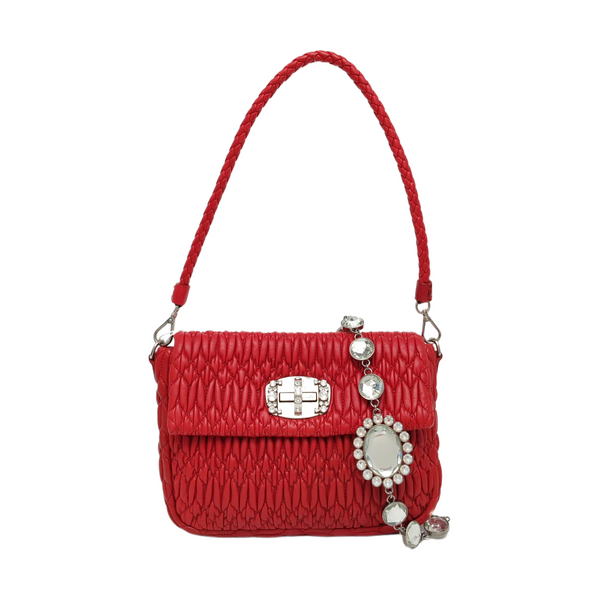 Crystal Quilted Lambskin Red