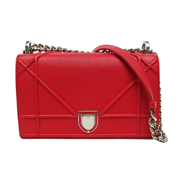 Diorama Small Cannage Calfskin Red