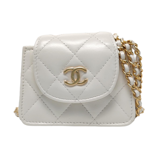 Authenticated pre-owned WOC Quilted Lambskin White - Shoulder Bag at Looply
