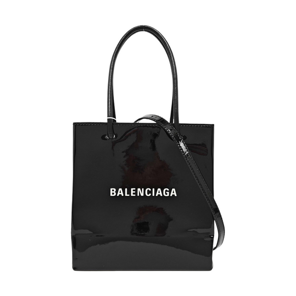 Shopping Bag Super Mini Patent Leather Black