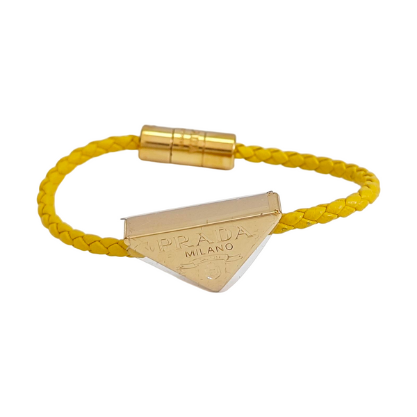 Leather Yellow Bangle
