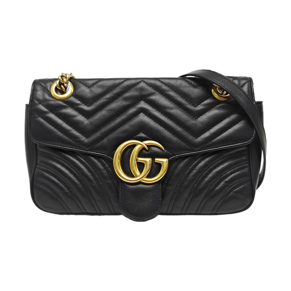 GG Marmont Medium Quilted Calfskin Black