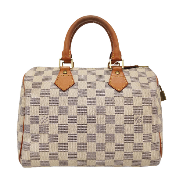 SPEEDY 25 Damier Azur Coated Canvas White