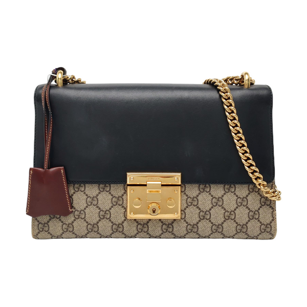 Authenticated pre-owned Padlock Medium Monogram Coated Canvas Beige - Shoulder Bag at Looply