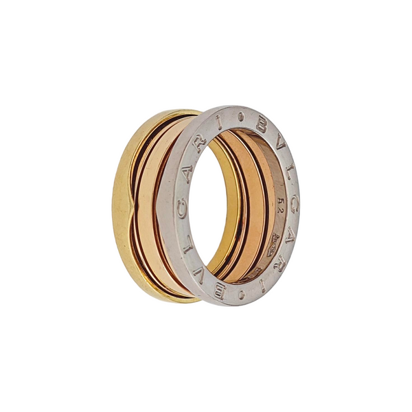 B.ZERO1 18k White Gold Rose Gold Ring EU 52