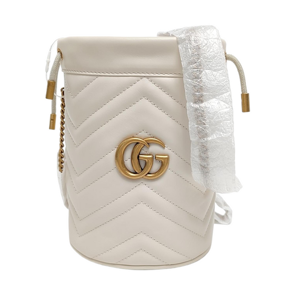 GG Marmont Mini Quilted Calfskin White