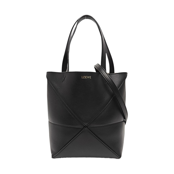 Puzzle Fold Mini Calfskin Black