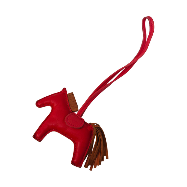 Leather Bag Charm Red