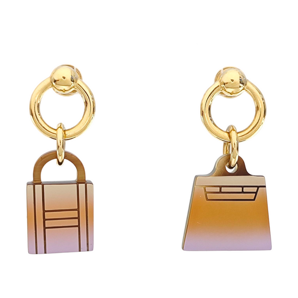 Amulette Maroquinier Metal Gold Earrings