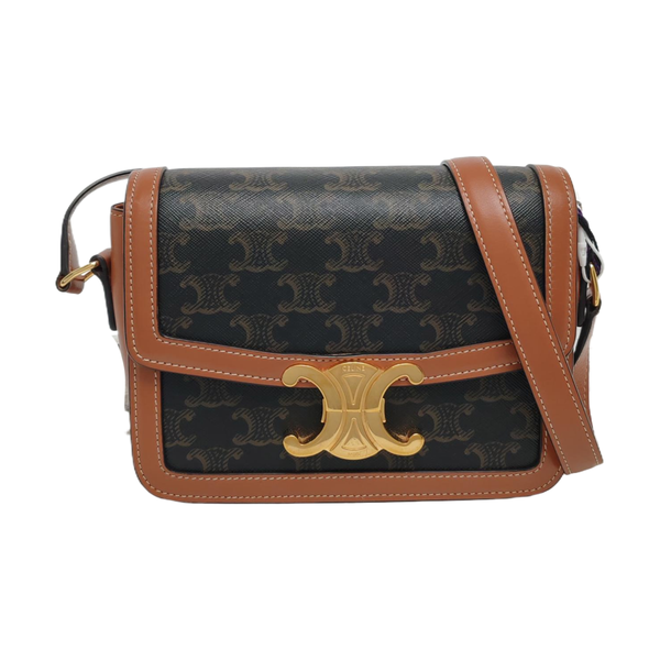 TRIOMPHE Small Coated Canvas Brown