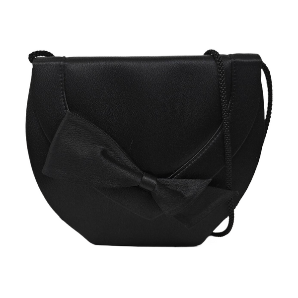 Silk Satin Shoulder Bag Black