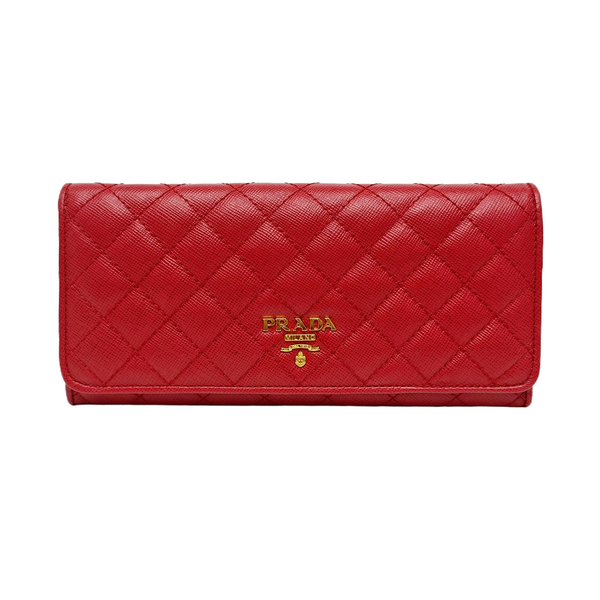 Quilted Calfskin Wallet Red