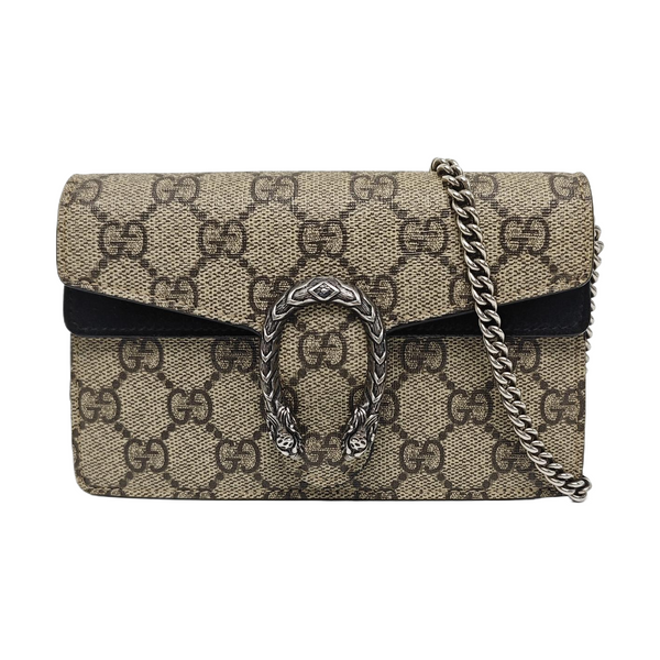Dionysus Super Mini Monogram Coated Canvas Beige
