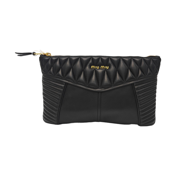 Quilted Lambskin Clutch Black