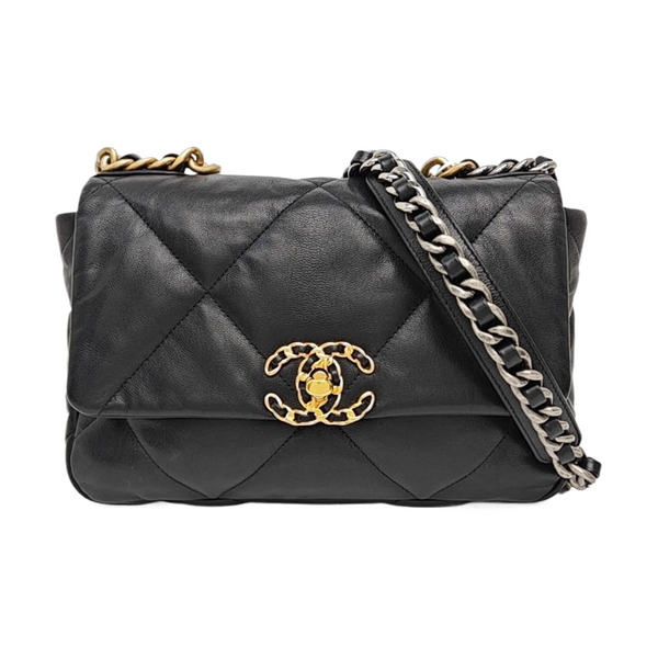 CHANEL 19 Small Quilted Lambskin Black