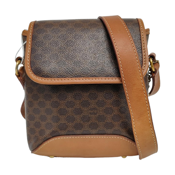 Coated Canvas Shoulder Bag Brown