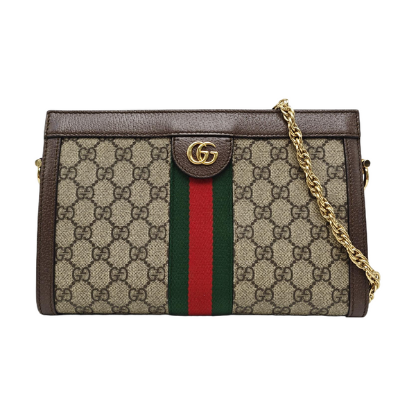 Ophidia Small Monogram Coated Canvas Beige