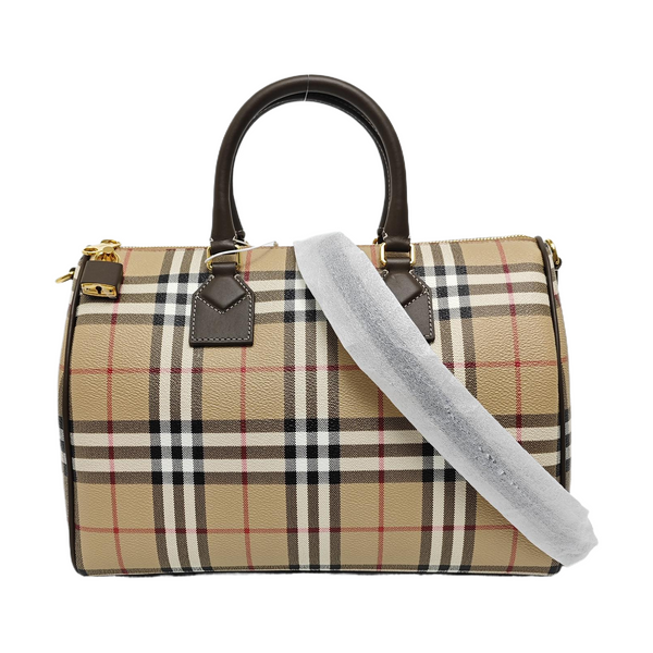 Coated Canvas Shoulder Bag Medium Beige