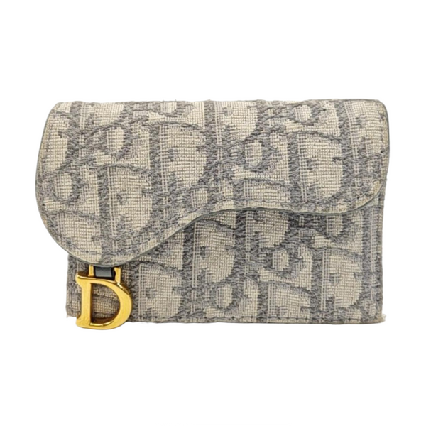 Saddle Mini Oblique Canvas Gray Wallet