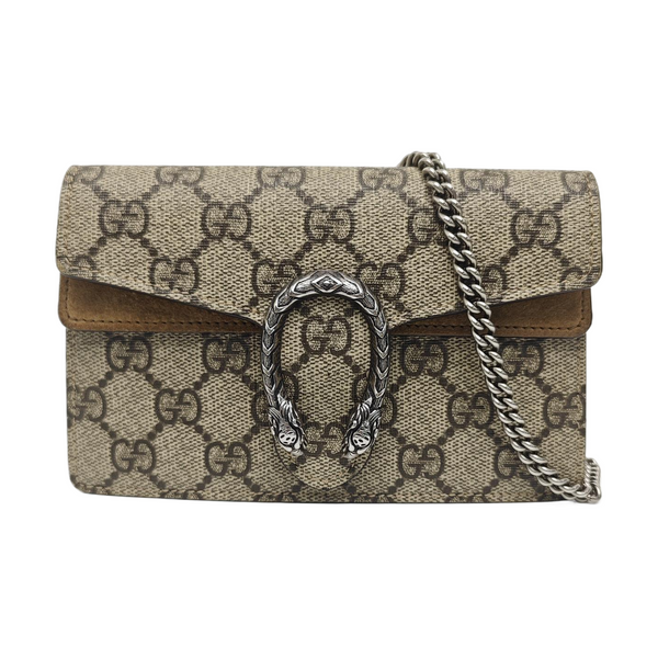 Dionysus Super Mini Monogram Coated Canvas Beige