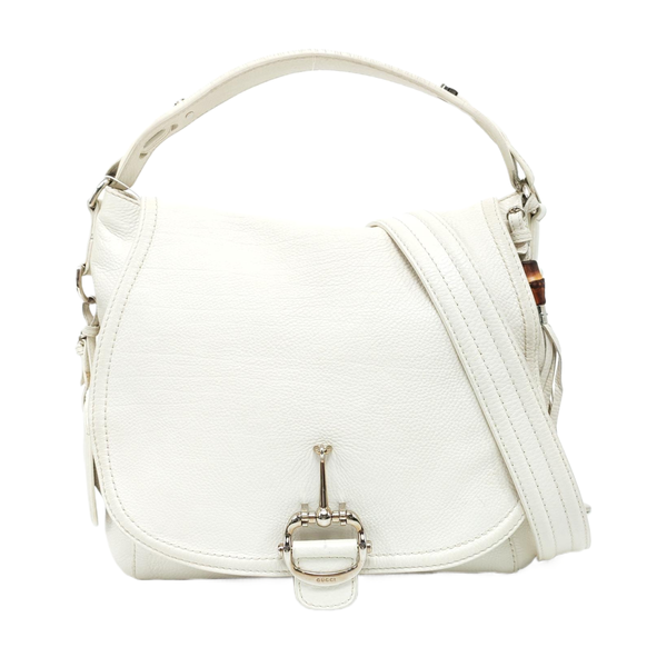 Horsebit Chain Large Calfskin White