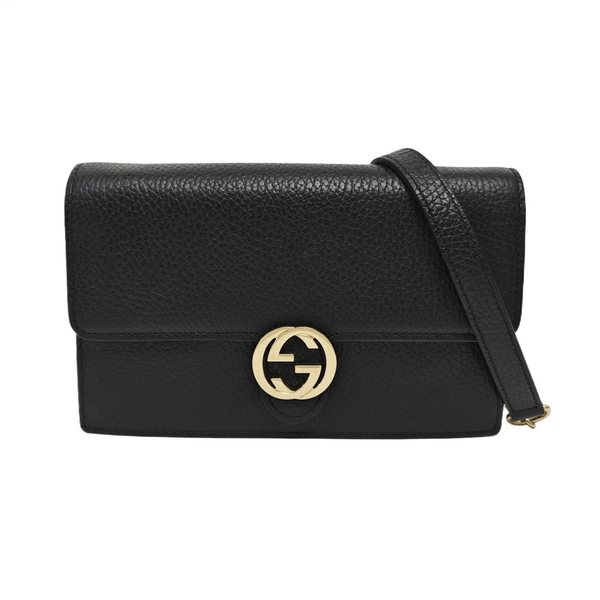 Interlocking G Small Calfskin Black