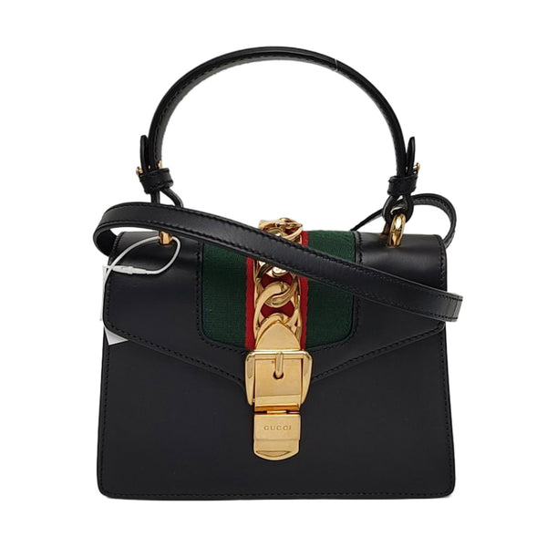 Authenticated pre-owned Sylvie Mini Calfskin Black - Shoulder Bag at Looply