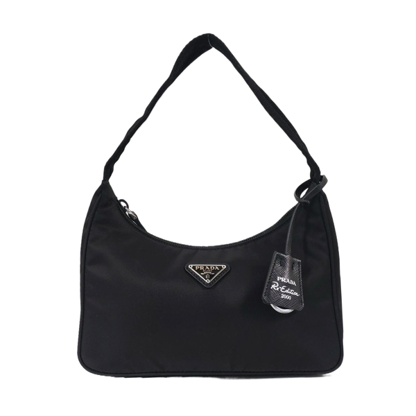 Authenticated pre-owned Re-Edition2000 Mini Nylon Black - Top Handle Bag at Looply