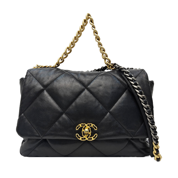 CHANEL 19 Maxi Quilted Lambskin Black