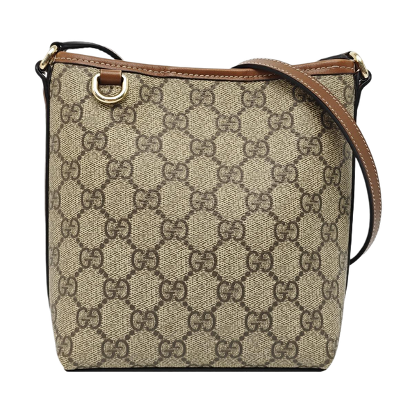GG Emblem Monogram Coated Canvas Beige
