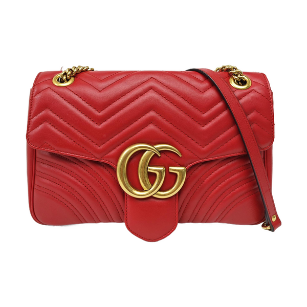GG Marmont Large Quilted Calfskin Red