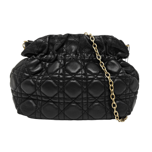 Cannage Lambskin Top Handle Bag Black