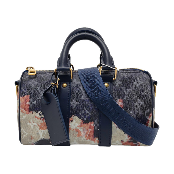 KEEPALL Monogram Coated Canvas Blue