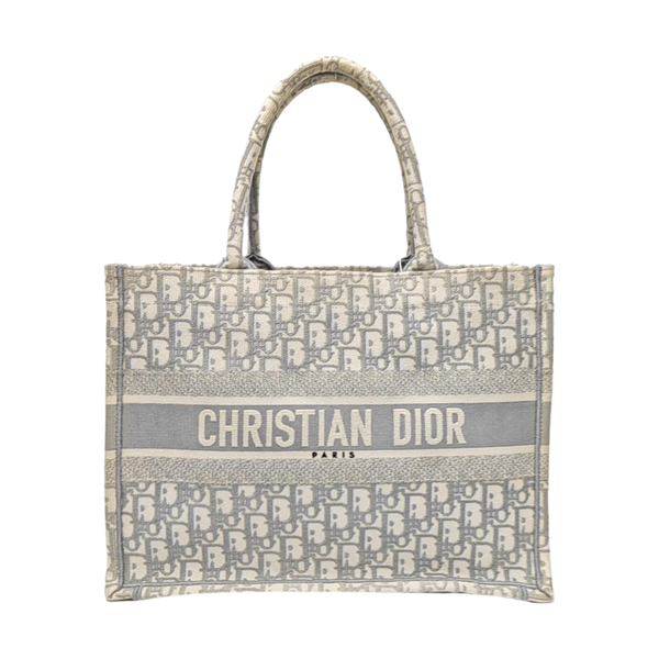 Book Tote Medium Oblique Canvas White