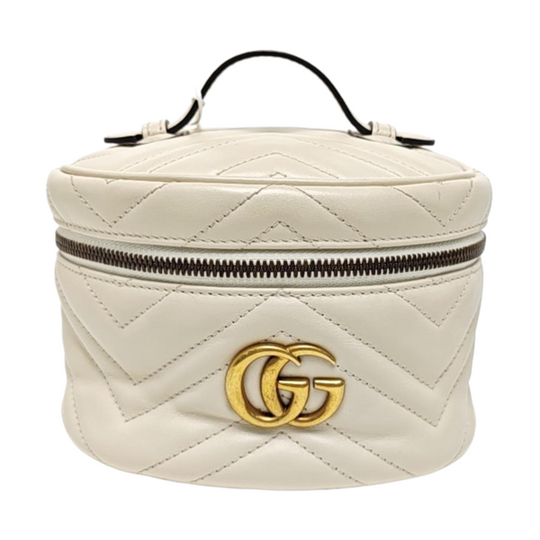 GG Marmont Mini Quilted Calfskin White