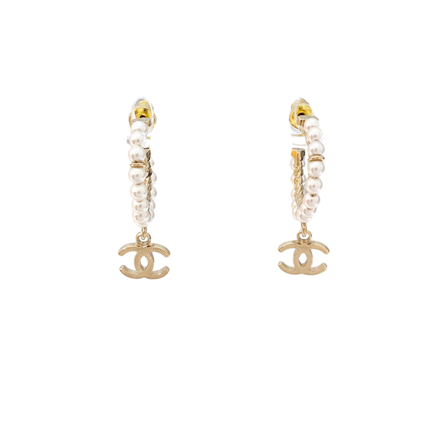 CC Logo Metal Gold Stud Earrings
