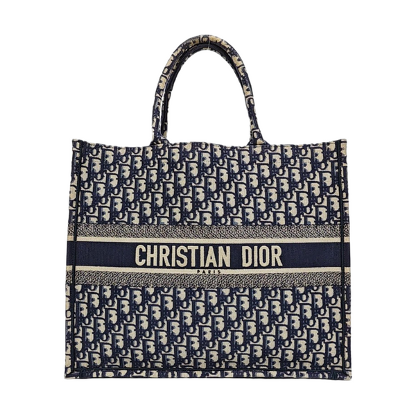 Book Tote Large Oblique Canvas Blue