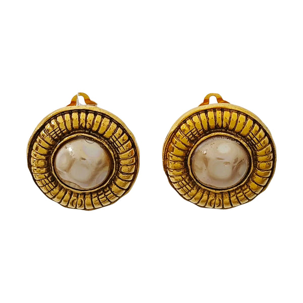 Metal Gold Clip On Earrings
