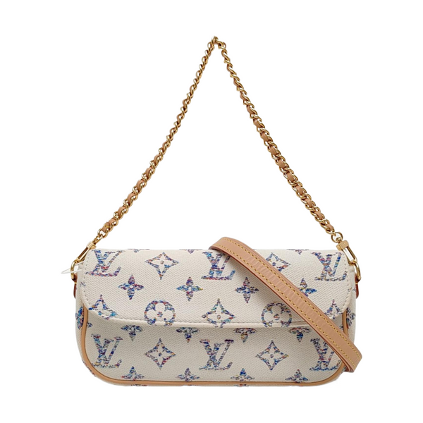 IVY Monogram Coated Canvas White