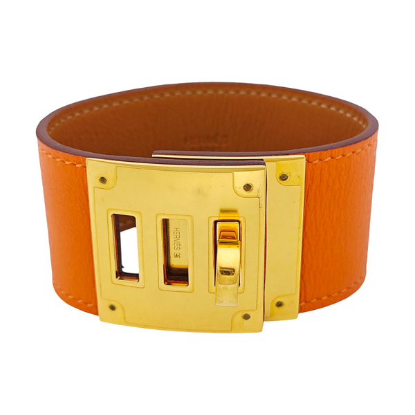 Kelly Dog Leather Orange Bangle