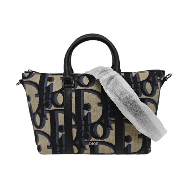 Oblique Canvas Tote Bag Beige