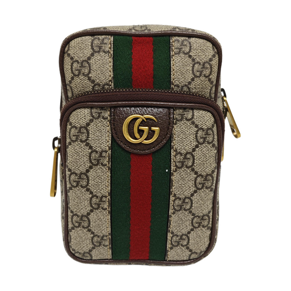 Ophidia Mini Monogram Coated Canvas Beige