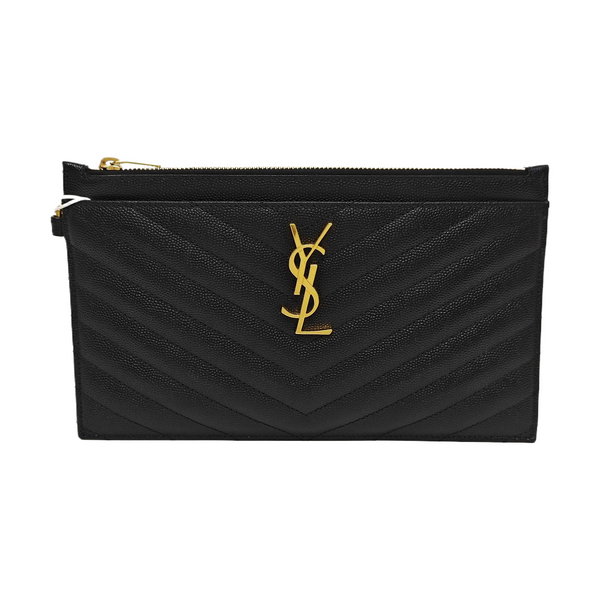 CASSANDRE Large Chevron Calfskin Black