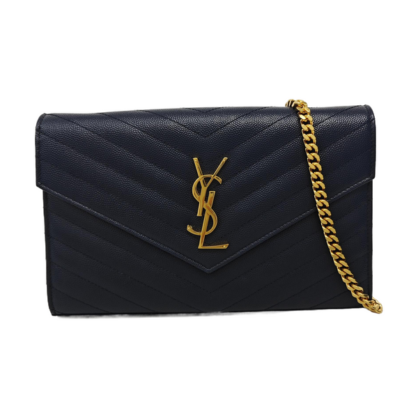 MONOGRAM Medium Chevron Calfskin Blue
