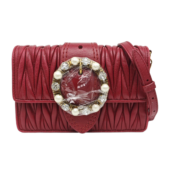 Quilted Lambskin Crossbody Bag Red