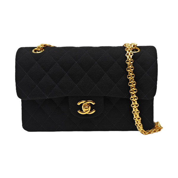 Quilted Fabric Shoulder Bag Black