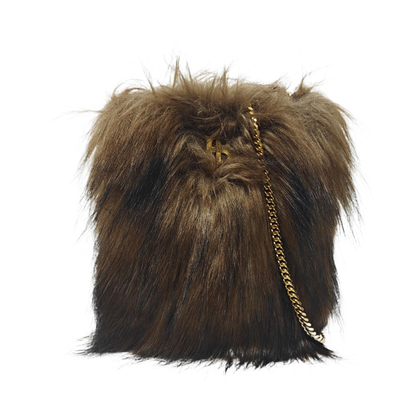 Fur Shoulder Bag Brown